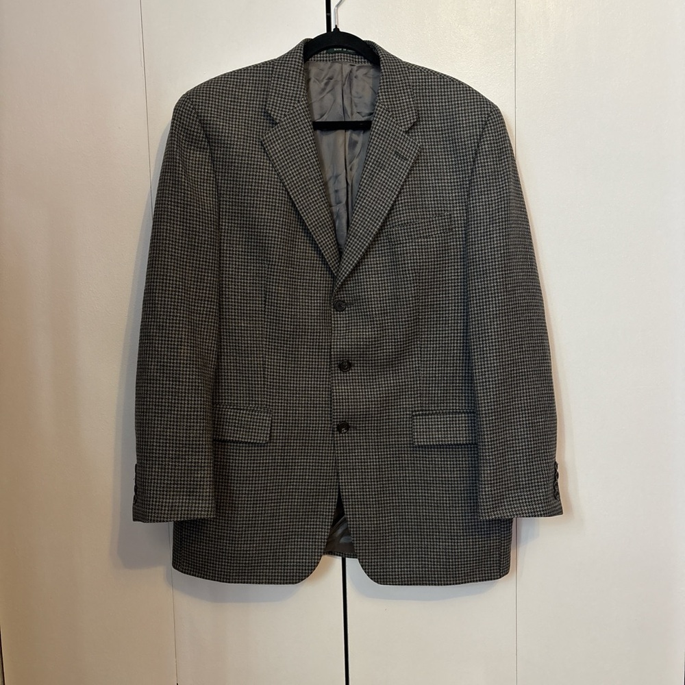 Vintage Ralph Lauren Black, Gray, and Brown Patterned Blazer